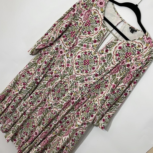 Torrid 2 IVORY FLORAL PRINT CHALLIS SKATER DRESS - Picture 7 of 10